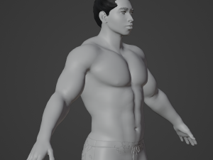 Muscular Man in Swimshorts Realistic Character Modelo 3D