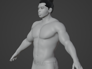 Muscular Man in Swimshorts Realistic Character Modelo 3D