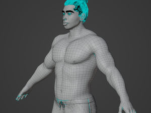 Muscular Man in Swimshorts Realistic Character Modelo 3D