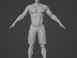 Muscular Man in Swimshorts Realistic Character Modelo 3D