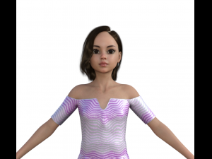 Teenager Girl Realistic Character 3D 模型