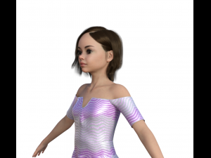 Teenager Girl Realistic Character 3D Модель