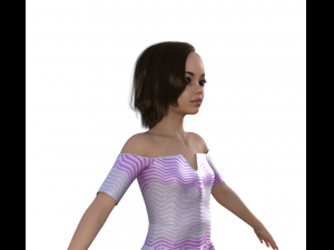 Teenager Girl Realistic Character 3D Модель
