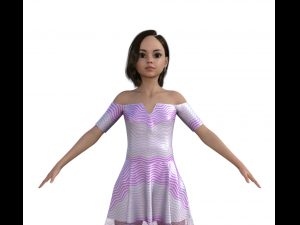 Teenager Girl Realistic Character 3D Модель