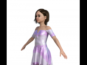 Teenager Girl Realistic Character 3D Модель