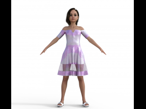 Teenager Girl Realistic Character 3D Модель