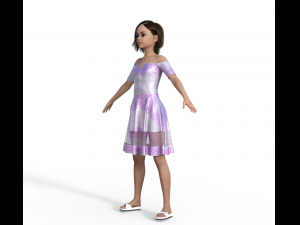 Teenager Girl Realistic Character 3D Модель