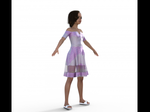 Teenager Girl Realistic Character 3D Модель