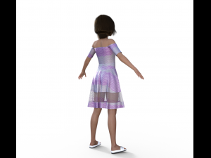 Teenager Girl Realistic Character 3D Модель