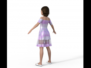 Teenager Girl Realistic Character 3D Модель