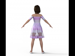 Teenager Girl Realistic Character 3D Модель