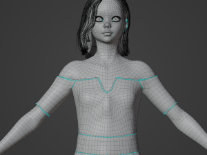 Teenager Girl Realistic Character 3D Модель