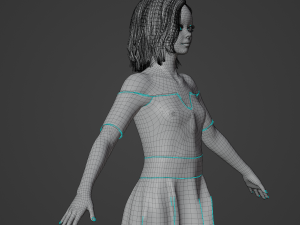 Teenager Girl Realistic Character 3D Модель