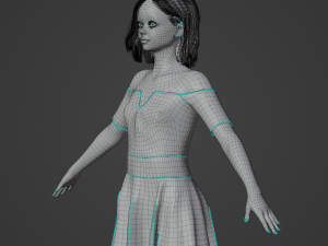 Teenager Girl Realistic Character 3D Модель