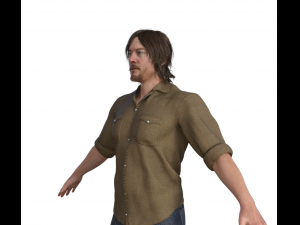 Daryl Dixon Realistic Character Modello 3D
