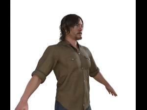 Daryl Dixon Realistic Character Modello 3D