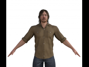Daryl Dixon Realistic Character Modello 3D