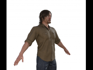 Daryl Dixon Realistic Character Modello 3D