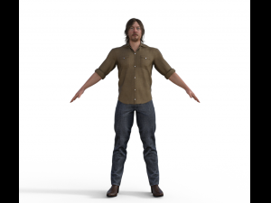 Daryl Dixon Realistic Character Modello 3D