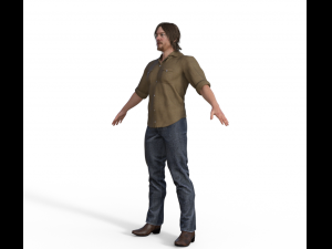 Daryl Dixon Realistic Character Modello 3D