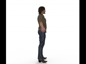 Daryl Dixon Realistic Character Modello 3D