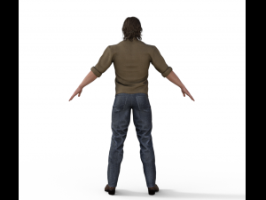 Daryl Dixon Realistic Character Modello 3D