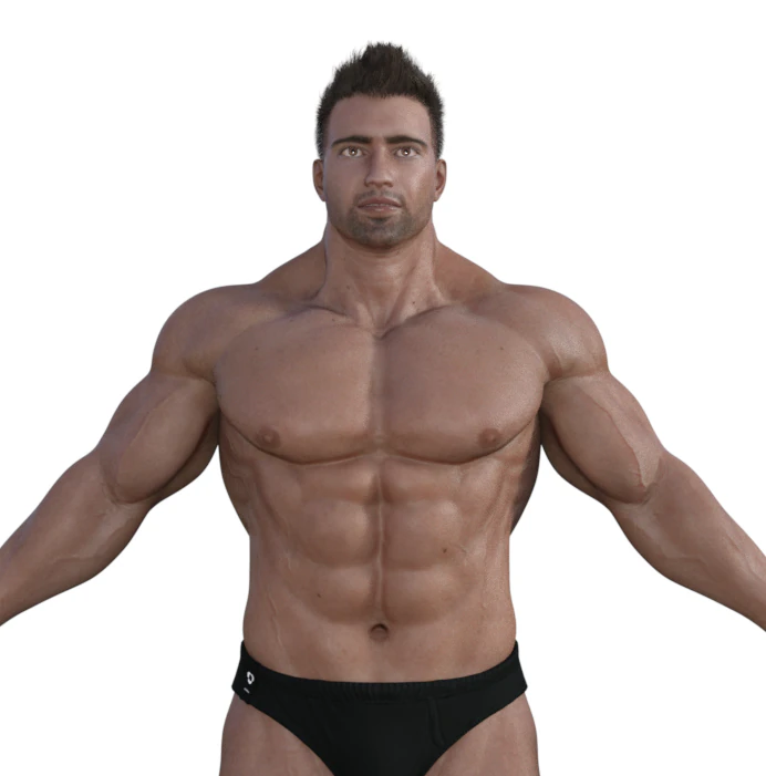 Bodybuilder Realistic Character 3D Model .c4d .max .obj .3ds .fbx .stl .blend 