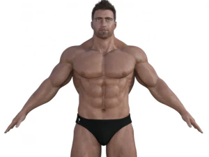 Bodybuilder Realistic Character 3D Model