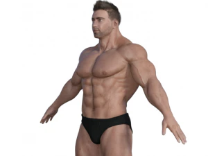 Bodybuilder Realistic Character 3D Model