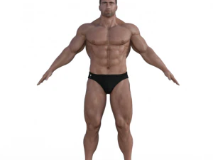 Bodybuilder Realistic Character 3D Model
