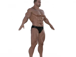 Bodybuilder Realistic Character 3D Model