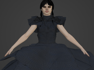 Wednesday Jenna Ortega Realistic Character 2 3Dモデル