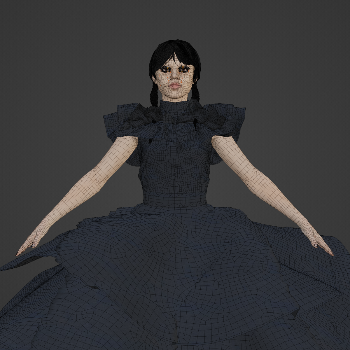 Wednesday Jenna Ortega Realistic Character 2 3D Модель In Женщина.