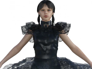 Среда Дженна Ортега Реалистичный персонаж 2 3D Модель