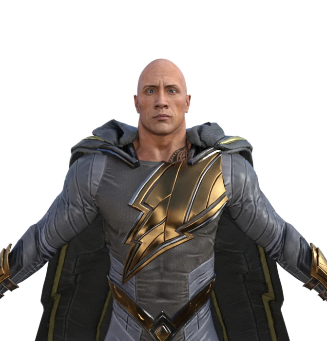 Black Adam Dwayne Johnson Realistic Character 3D Model .c4d .max .obj .3ds .fbx .stl .blend 