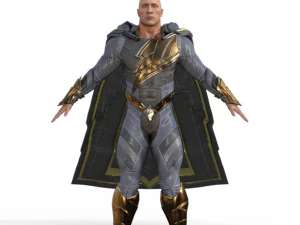 Black Adam Dwayne Johnson Realistic Character 3D Model