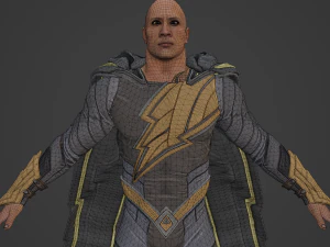 Black Adam Dwayne Johnson Realistic Character 3D Model