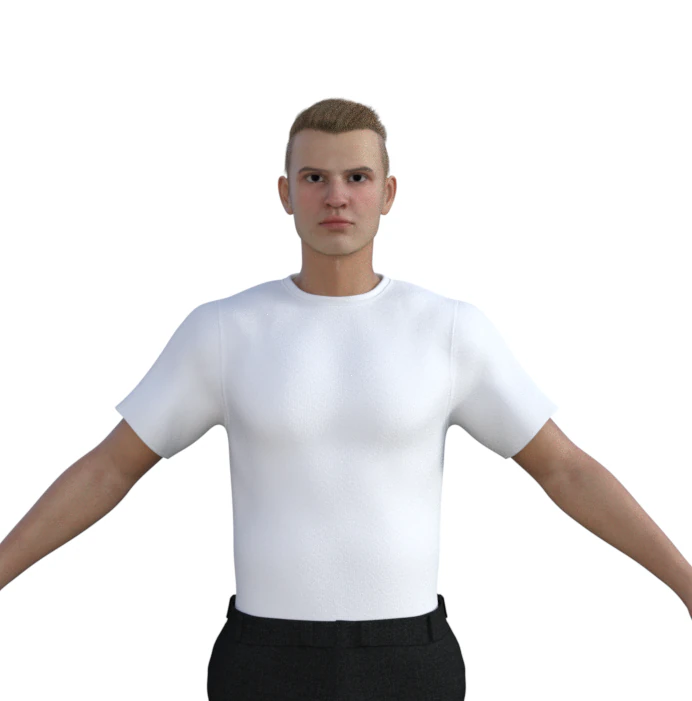 Aaron Realistic Character 3D Model .c4d .max .obj .3ds .fbx .stl .blend 