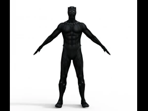 Black Panther Realistic Character 3D Model