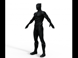 Black Panther Realistic Character Modelo 3D