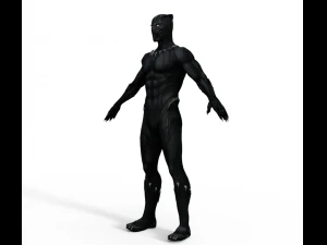 Black Panther Realistic Character 3D Model