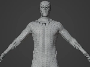 Black Panther Realistic Character 3D Model