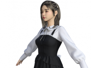 Japanese Girl Schoolgirl Realistic Character Modèle 3D
