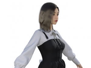 Japanese Girl Schoolgirl Realistic Character Modèle 3D