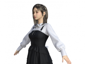 Japanese Girl Schoolgirl Realistic Character Modèle 3D