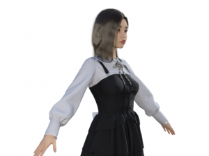 Japanese Girl Schoolgirl Realistic Character Modèle 3D