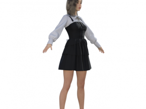 Japanese Girl Schoolgirl Realistic Character Modèle 3D