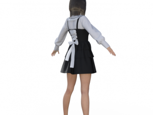 Japanese Girl Schoolgirl Realistic Character Modèle 3D