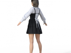 Japanese Girl Schoolgirl Realistic Character Modèle 3D