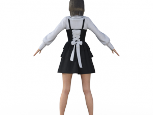 Japanese Girl Schoolgirl Realistic Character Modèle 3D